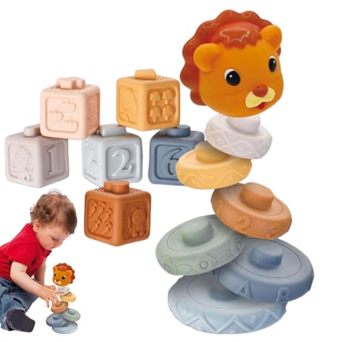 Rockbausteine, Stapelblöcke Spiel, Buntes sensorisches Sortierspielzeug, Multifunktionaler Tabletop-Bauen-Spiele-Bildungslernboard für Kinder, Erwachsene, Erwachsene von Generisch