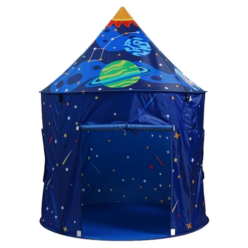 Rocket Ship Kids Tent, Large Playhouse for, Polyester Spaceship Castle Tents, Portable Indoor/Outdoor Play Tent for Children’s Playroom, Backyard & Camping Adventures, 150x100cm von Generisch