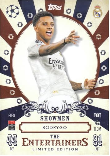 Rodrygo Rechtsaußen R. Madrid der Entertainer Limited Edition Topps Fußball Sammelkarte ELE 8 von Generisch