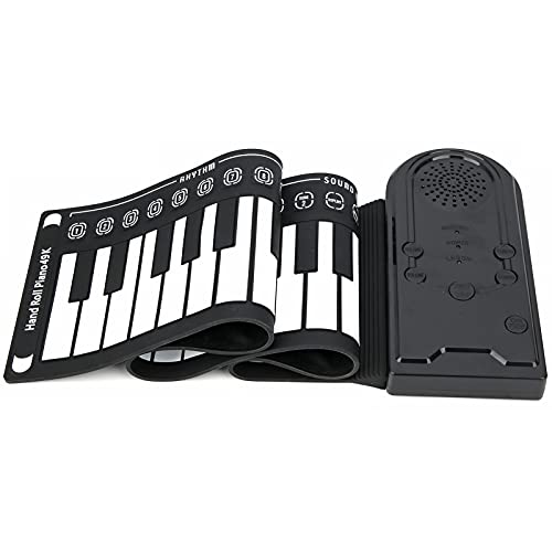 Roll-Up Piano Portable Foldable Silicone Keyboard with Built-in Speaker for Beginners von Generisch