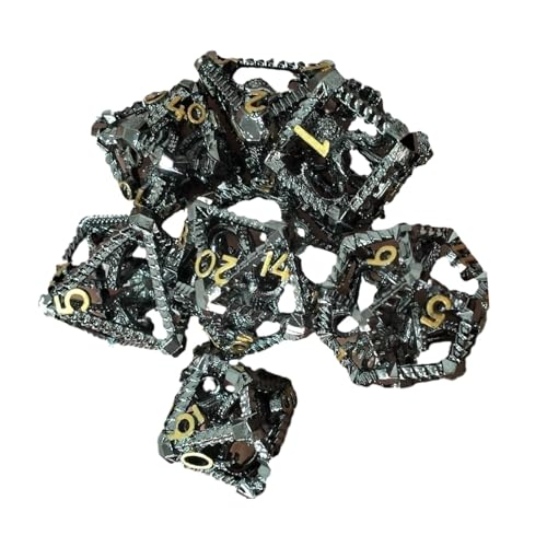Rollenspiel Dragon Dice, Metal Hollow Dice Set,RPG Polyedral Table Games Dice | Creative Metal Family Treffen RPG Accessoires für Rollenspiele Nacht Nacht von Generisch