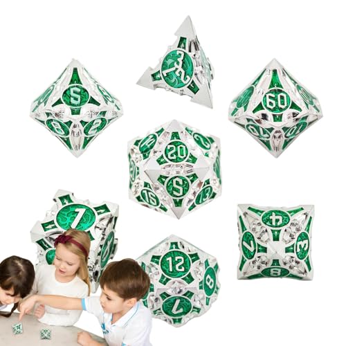 Rollenspiele, Multifaces Dice | Set Von Vielseitigen Würfel Mit Mehreren Gesichtern - Large Diced 7x Tragbare Spielwürfel, Farbenfrohe Würfel Für Besprechungen Mit Freunden, Campingplatz, Campingplatz von Generisch