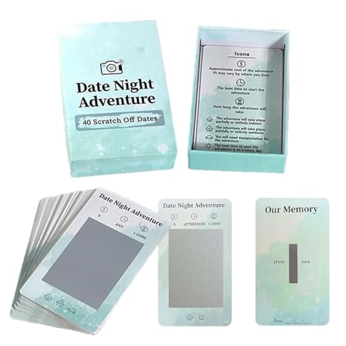 Romantic Couples Present, Couples Date Night Scratch Off,40 Date Ideas Card Games | Date Ideas - Cratch Off Card Game with Exciting Date for Couples, Girlfriend, Boyfriend, Wife, Husband, Newlywed von Generisch
