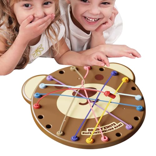 Rope Puzzle Games, Bear-Shaped Untangle Sortings Game, Interactive Brain Teaser, Educational Sorting Rope Knots Puzzle for Adults, Kids, Fun Logic Challenge, 9.06x9.06x1.1 Inches von Generisch