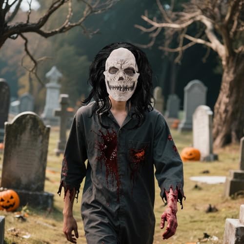 Rotäugige Erwachsene Scary Kostüm Party Rolle Spielen Halloween Cosplay Gruselige Prop Karnevals Cosplay Accessoires (White, 30cm) von Generisch