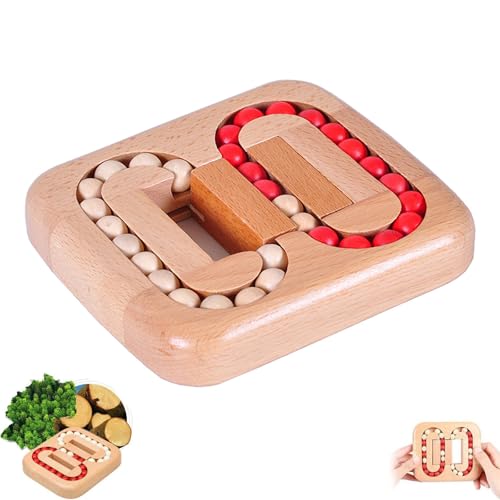 Rotating Magic Bean Fingertip, Rotating Magic Bean Fingertip Wood Puzzles, Funny Bean Brain Teaser, Pop Sensory Interactive Rotating Puzzles Cube for Adults (RED,3) von Generisch
