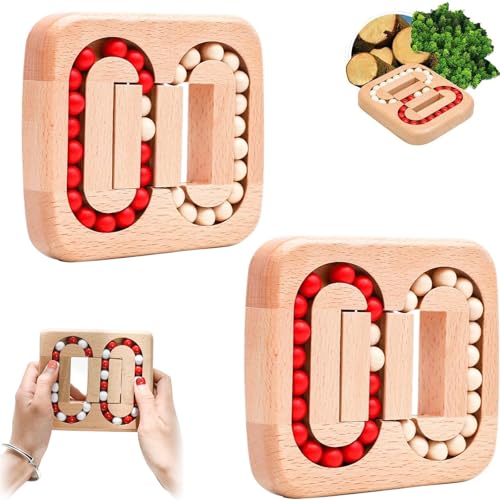 Rotating Magic Bean Fingertip,Wooden Spinning Magic Cube Toys to Relieve Stress Anxiety,Funny Rotating Bean Brain Teaser,Learning & Education Toys,Pop Sensory Toys (Wooden Beads,2Pcs) von Generisch