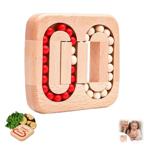 Rotating Magic Bean Fingertip Toy Wood Puzzles, Wooden Spinning Magic Cube Toys, Funny Bean Brain Teaser Sensory Puzzles, Interactive Rotating Puzzles Cube for Adults (1PCS,Acrylic Beads) von Generisch