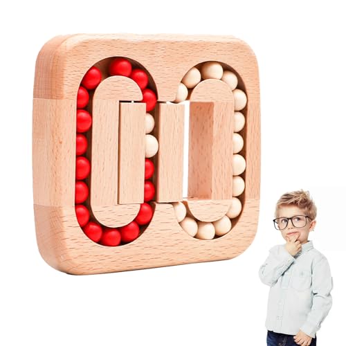 Rotating Magic Bean Fingertip Toy Wood Puzzles,Funny Rotating Bean Brain Teaser to Relieve Stress Anxiety,Learning & Education Toys for Kids Adults (Wooden Beads,1pcs) von Generisch