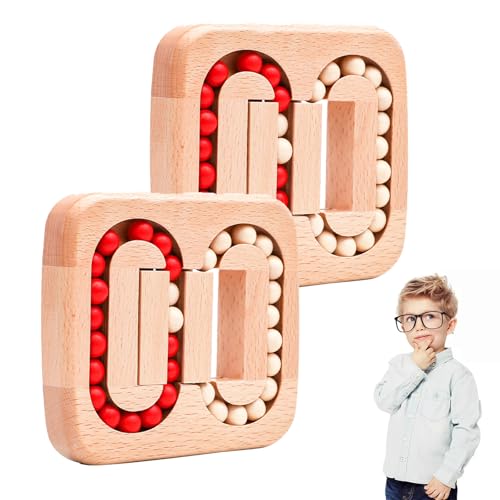 Rotating Magic Bean Fingertip Toy Wood Puzzles,Funny Rotating Bean Brain Teaser to Relieve Stress Anxiety,Learning & Education Toys for Kids Adults (Wooden Beads,2pcs) von Generisch