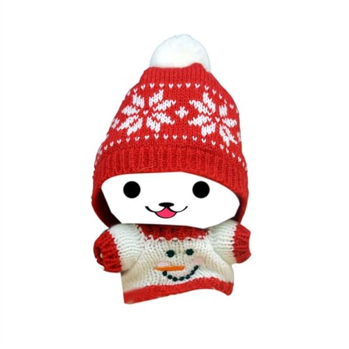 Rote Weihnachtskleidung für 17 cm große Puppen, niedliches Kostüm-Puppen-Kleidungsset, Weihnachtsmann-Kleidung, Puppenkleid, Outfit, Zubehör, Geschenke (keine Puppe) von Generisch