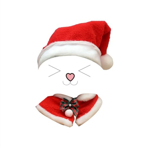 Rote Weihnachtskleidung für 17 cm große Puppen, niedliches Kostüm-Puppen-Kleidungsset, Weihnachtsmann-Kleidung, Puppenkleid, Outfit, Zubehör, Geschenke (keine Puppe) von Generisch