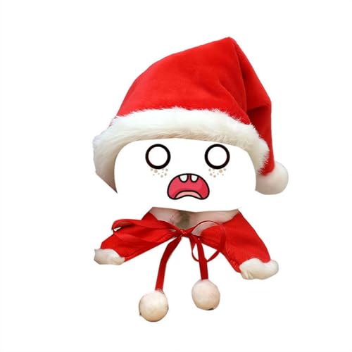 Rote Weihnachtskleidung für 17 cm große Puppen, niedliches Kostüm-Puppen-Kleidungsset, Weihnachtsmann-Kleidung, Puppenkleid, Outfit, Zubehör, Geschenke (keine Puppe) von Generisch