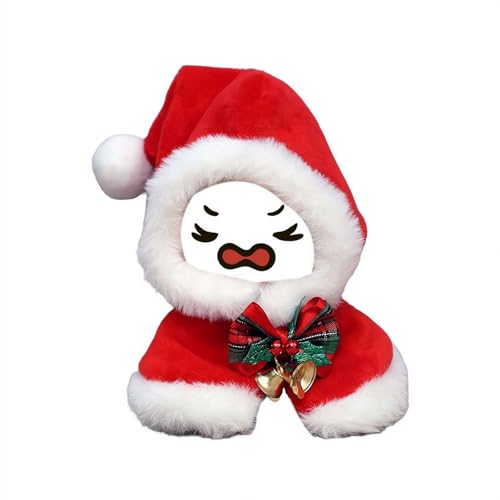 Rote Weihnachtskleidung für 17 cm große Puppen, niedliches Kostüm-Puppen-Kleidungsset, Weihnachtsmann-Kleidung, Puppenkleid, Outfit, Zubehör, Geschenke (keine Puppe) von Generisch