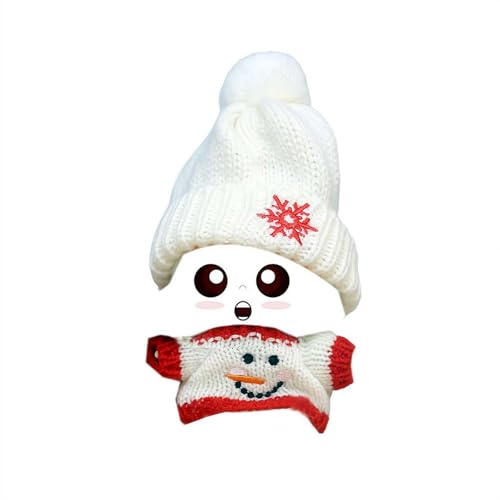 Rote Weihnachtskleidung für 17 cm große Puppen, niedliches Kostüm-Puppen-Kleidungsset, Weihnachtsmann-Kleidung, Puppenkleid, Outfit, Zubehör, Geschenke (keine Puppe) von Generisch