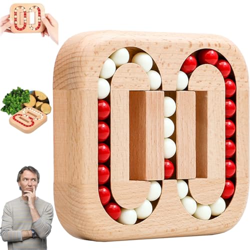 Rotierende magische Bohne Fingerspitze Spielzeug Holz Puzzles, rotierende magische Bohne Fingerspitze Holz, lustige Brain Teaser sensorische Puzzles , lustige Brain Teaser (1 Stück,Hölzerne Perlen) von Generisch