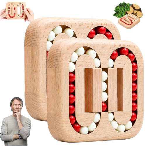 Rotierende magische Bohne Fingerspitze Spielzeug Holz Puzzles, rotierende magische Bohne Fingerspitze Holz, lustige Brain Teaser sensorische Puzzles , lustige Brain Teaser (2 Stück,Acryl-Perlen) von Generisch