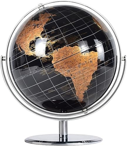 Rotierender Weltglobus im Vintage-Stil, 25,4 cm, antiker Tischglobus, Geo-Globus for die Inneneinrichtung, 720° drehbar(A) von Generisch