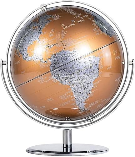 Rotierender Weltglobus im Vintage-Stil, 25,4 cm, antiker Tischglobus, Geo-Globus for die Inneneinrichtung, 720° drehbar(G) von Generisch