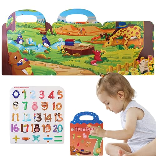 Ruhiges Aufkleberbuch, Kinder wiederverwendbares Aufkleberbuch | Tragbares wasserdichtes, rastbares ruhiges Puzzle,Lernwerkzeug für frühe Bildung für Alter 3+, faltbar mit dem Griff für Mädchen Ruhiges Aufkleberbuch, Kinder wiederverwendbares Aufkleberbuch | Tragbares wasserdichtes, rastbares ruhiges Puzzle,Lernwerkzeug für frühe Bildung für Alter 3+, faltbar mit dem Griff für Mädchen von Generisch