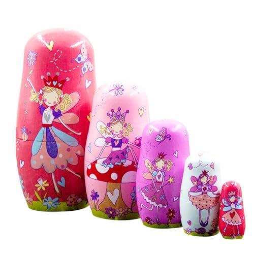 Russische Puppen, Russische Matrjoschkas, Stapelpuppen-Set, Handgefertigte Hölzerne Matrjoschka, Russisches Engel-Stapelspielzeug, Feen-Matrjoschkas Für Die Heimdekoration von Generisch