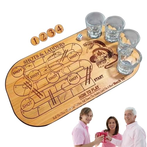 Rutschen und Leitern Brettspiel, Schießereien und Leitern Brettspiel|Table Top Games Drinking Shot Ladder Spiel | Lustiges und aufregendes Trinkbrettspiel für Geburtstag, Hochzeit von Generisch