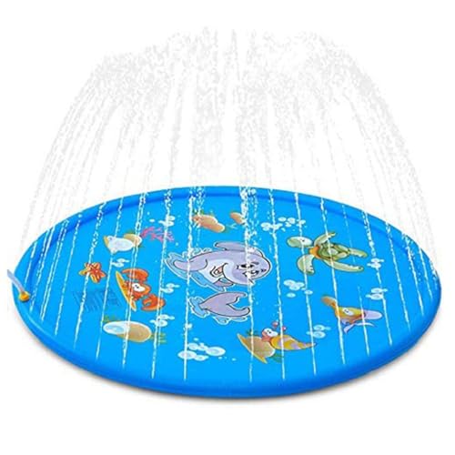 Rutschfestes Spritzpad für Kinder und Hund, 100 cm runder Delfin-Sprinkler und Wasserspielmatte, verdickte rutschfeste Spritzmatte, faltbares Spielbecken & Sommerspielzeug im Freien Rutschfestes Spritzpad für Kinder und Hund, 100 cm runder Delfin-Sprinkler und Wasserspielmatte, verdickte rutschfeste Spritzmatte, faltbares Spielbecken & Sommerspielzeug im Freien von Generisch