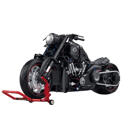 SAYN Technik Motorrad für Harley Davidson, 1/5 2260 Teile Technik Motorrad Bausteine Bausatz, Kompatibel mit Lego Technik von Generisch