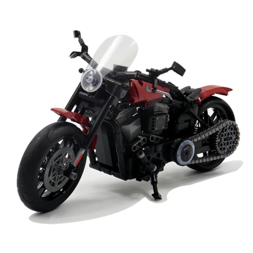 SAYN Technik Motorrad für Harley Davidson, 1/8, 500+ Teile Technik Motorrad Bausteine Bausatz, Kompatibel mit Lego Technik von Generisch