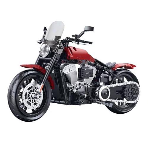 SAYN Technik Motorrad für Harley Davidson, 1/8 542 Teile Technik Motorrad Bausteine Bausatz, Kompatibel mit Lego Technik von Generisch