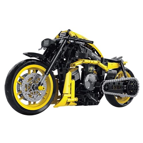 SAYN Technik Motorrad für Harley Davidson Night Rod, 1/8 554 Teile Technik Motorrad Bausteine Bausatz, Kompatibel mit Lego Technik von Generisch