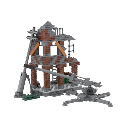 SAYN WW2 Haus Militär Ruine Bausteine Bauset, 305 Teile WW2 Ruine Militär Gebäude Bausteine Bauset, Kompatibel mit Lego von Generisch