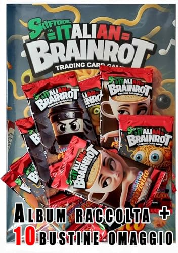 SKIFIDOL ITALIAN BRAINROT Exklusives Album + 10 versiegelte Beutel mit je 7 Karten - Trading Card Game Kollektion 2024 von Generisch
