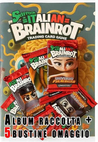 SKIFIDOL ITALIAN BRAINROT Exklusives Album + 5 versiegelte Beutel à 7 Karten - Trading Card Game Kollektion 2024 von Generisch