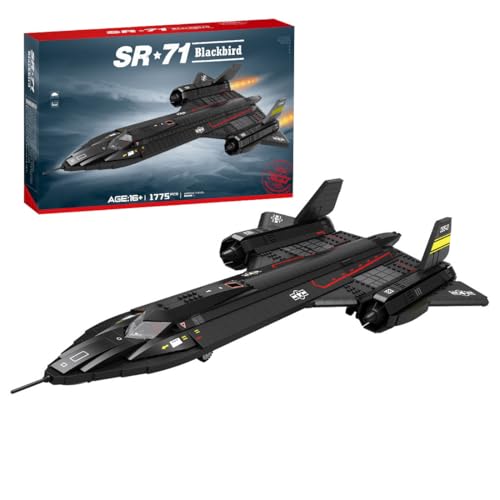SR71 Blackbird Taktisches Flugzeug Bauklötze Set, Militärisches Kampfflugzeug Baukasten, Perfekt für Zuhause/Büro Deko (1775 Teile) von Generisch