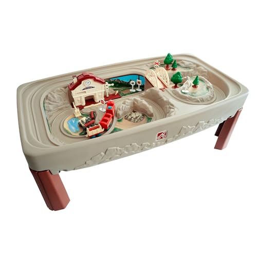 STEP2® Eisenbahn-Spieltisch, wetterfester Kinderspieltisch aus robustem Kunststoff, inkl. batteriebetriebener Eisenbahn und Abdeckplatte, geeignet für Kinder ab 3 Jahren von Generisch