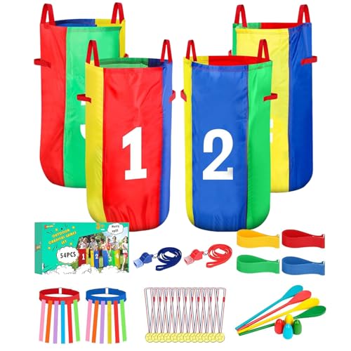 Sack Race Taschen, 3-Bein-Staffelbänder, Rasen-Spiel-Set, langlebige Springsäcke, verstellbare Riemen, 6er-Pack, mehrfarbig für Outdoor-Party-Spiele, Kinder, Erwachsene, Familienveranstaltungen, 86 x Sack Race Taschen, 3-Bein-Staffelbänder, Rasen-Spiel-Set, langlebige Springsäcke, verstellbare Riemen, 6er-Pack, mehrfarbig für Outdoor-Party-Spiele, Kinder, Erwachsene, Familienveranstaltungen, 86 x von Generisch