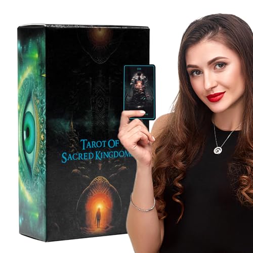 Sacred Kingdoms Oracle Cards, 78-Piece Tarot Deck, 130g Thick Cardstock, 10.5x6.3cm Fate Divination Board Game, English Version, Party and Spiritual Gathering Game Cards for Insight and Fun von Generisch