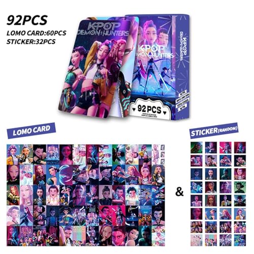 Saja Boys 𝐊𝐩𝐨𝐩 𝐃𝐞𝐦𝐨𝐧 𝐇𝐮𝐧𝐭𝐞𝐫𝐬 Lomo Cards Karten Fotokarten Saja Boys Huntrix K-pop Rumi Mira Zoey Jinun Fotokartenset Geburtstagsgeschenk für Fans 92PCS A09 von Generisch