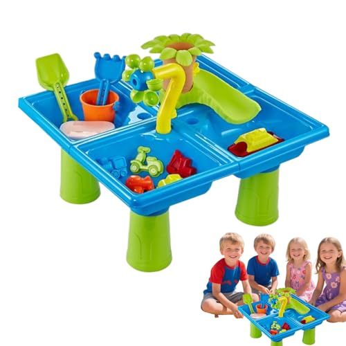Sand- Und Wassertisch - Outdoor Sand- und Wasserspielplatz Für Kinder | Lernspielzeug Mit Zubehör Für Garten, Terrasse & Innenbereich von Generisch