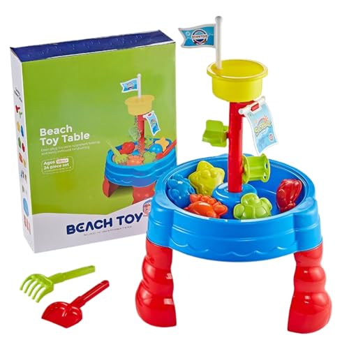 Sand- und Wassertisch - Außengewässer Spielen Aktivitätszentrum für Kinder Mädchen, Rasengarten Hinterhof Beach Terrasse Spaß mit Fächern, interaktives Spielzeug für praktisches Lernen von Generisch