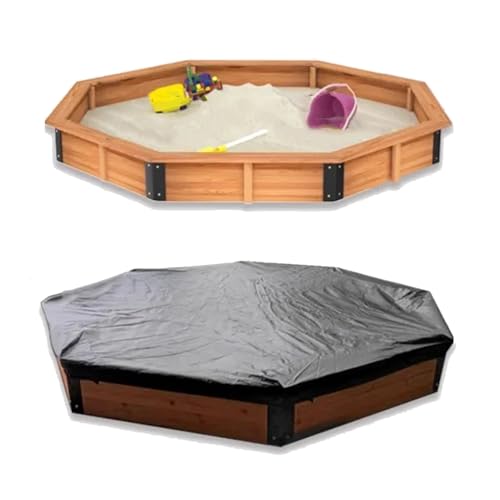 Sandkasten aus Holz mit Abdecktuch – achteckiger Sandkasten zum Spielen im Freien, einfache Selbstmontage, ideal für Kinder im Alter von 3–8 Jahren, große Größe von Generisch