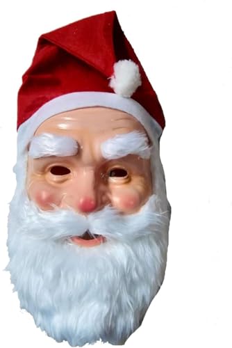 Santa Mask, Realistic Santa Claus Old Man Mask with Red Christmas Hat, Christmas Old Man Mask with White Beard Costume Masquerade for Halloween Christmas Party New Year Holiday Fancy Dress Santa Mask, Realistic Santa Claus Old Man Mask with Red Christmas Hat, Christmas Old Man Mask with White Beard Costume Masquerade for Halloween Christmas Party New Year Holiday Fancy Dress von Generisch