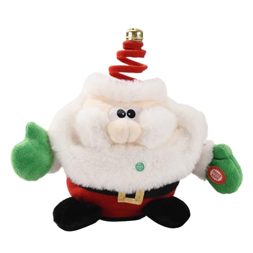 Santa Weihnachten Stofftier Puppen singen englische Lieder Santa Kinderspielzeug sind und schön Puppenaccessoires (White, 25X22X11cm) von Generisch