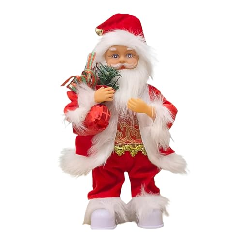 Santa Weihnachten Stofftier Puppen singen englische Lieder Santa Kinderspielzeug sind und schön Volkskostümpuppe (Red, 29X17X13cm) von Generisch