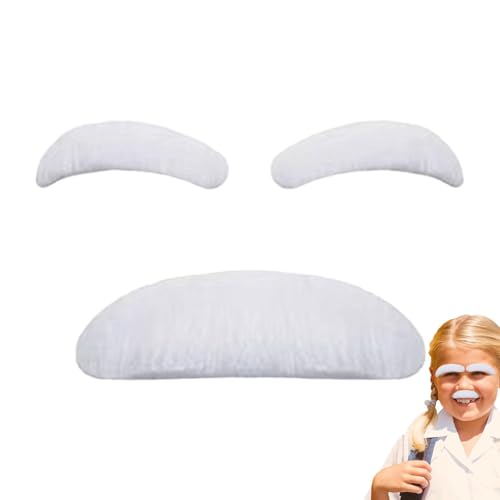 Santaclauss Bart Set - Weißer Schnurrbart Und Augenbrauen Kit, Kostümzubehör | stickonn-Gesichtshaar Für Kinder, Alte Mann Verkleidung, Feiertagspartykleidung, Weihnachtskleid, Cosplay-Spaß, Theaterge Santaclauss Bart Set - Weißer Schnurrbart Und Augenbrauen Kit, Kostümzubehör | stickonn-Gesichtshaar Für Kinder, Alte Mann Verkleidung, Feiertagspartykleidung, Weihnachtskleid, Cosplay-Spaß, Theaterge von Generisch