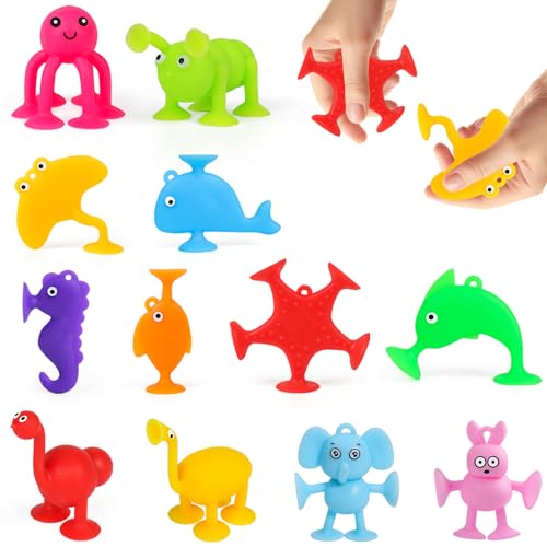 Saugnapf Spielzeug, Montessori Saugspielzeug Kinder ab 3 Jahre, 12 Stück Silikon Sensorik Sauger Badespielzeug Autismus Reise Spielzeug für Flugreisen Kleinkind, 4 5 6 Jahre Junge Mädchen Saugnapf Spielzeug, Montessori Saugspielzeug Kinder ab 3 Jahre, 12 Stück Silikon Sensorik Sauger Badespielzeug Autismus Reise Spielzeug für Flugreisen Kleinkind, 4 5 6 Jahre Junge Mädchen von Generisch