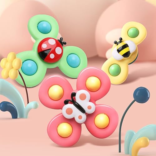 Saugnapf Spielzeug Baby Toys, 3 Stück Baby Spielzeug ab 1 Jahr, Badewannenspielzeug, Reisespielzeug Kinder, Sensorik Spielzeug Kleinkinder, Spinner mit Saugnapf, Tischspielzeug Saugnapf Spielzeug Baby Toys, 3 Stück Baby Spielzeug ab 1 Jahr, Badewannenspielzeug, Reisespielzeug Kinder, Sensorik Spielzeug Kleinkinder, Spinner mit Saugnapf, Tischspielzeug von Generisch