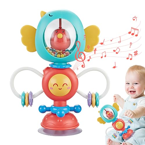 Saugnapfbabysspielzeug - Lernaktivitätsspielzeug mit Spinnfunktionen für Hochstuhl oder Tablett | Motor Skill Builder für 6–12 Monate Kleinkinder, BPA-freies Bildungsspielzeug für Fütterungszeitspaß Saugnapfbabysspielzeug - Lernaktivitätsspielzeug mit Spinnfunktionen für Hochstuhl oder Tablett | Motor Skill Builder für 6–12 Monate Kleinkinder, BPA-freies Bildungsspielzeug für Fütterungszeitspaß von Generisch