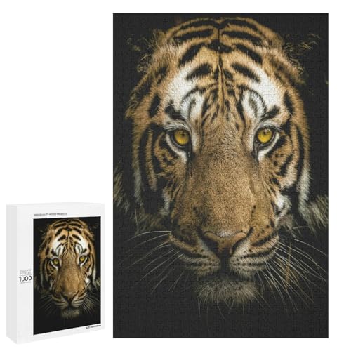 Savannah Tiger 1000 Teile Set Holzpuzzle - Poliertes Holz, Perfektes Kunstdisplay für Senioren von Generisch